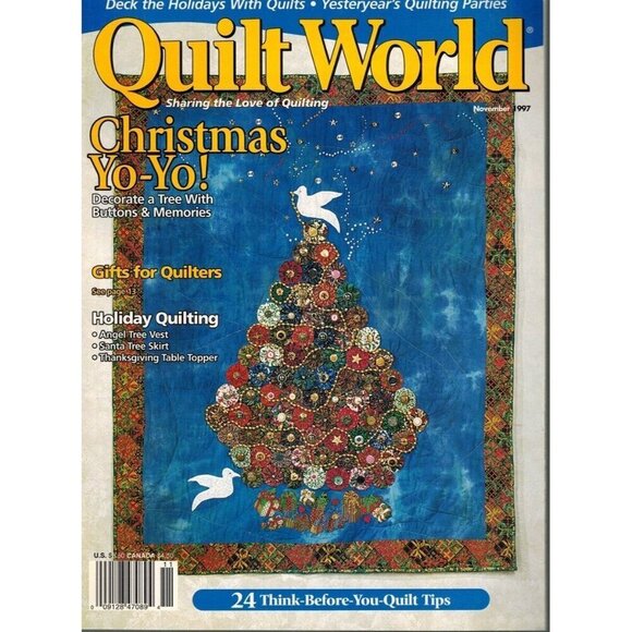 QUILT WORLD NOVEMBER 1997 VOL. 22, NO. 6 Christmas Yo-Yo Single_Issue_Magazine - Picture 1 of 3